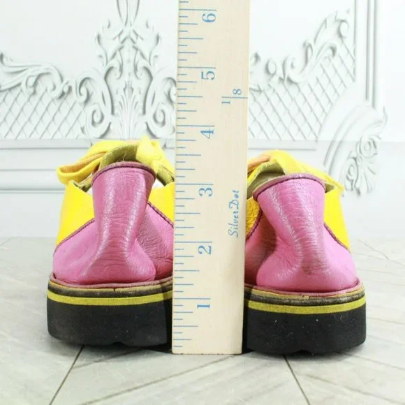 *Unbranded Unisex Multicolor Leather Slip On Lace Up Casual Oxford Shoes Size 7 - Picture 6 of 9